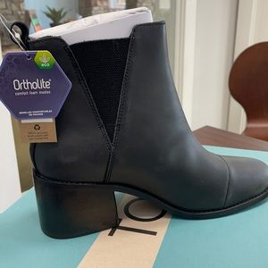 Black Leather Ankle Bootie